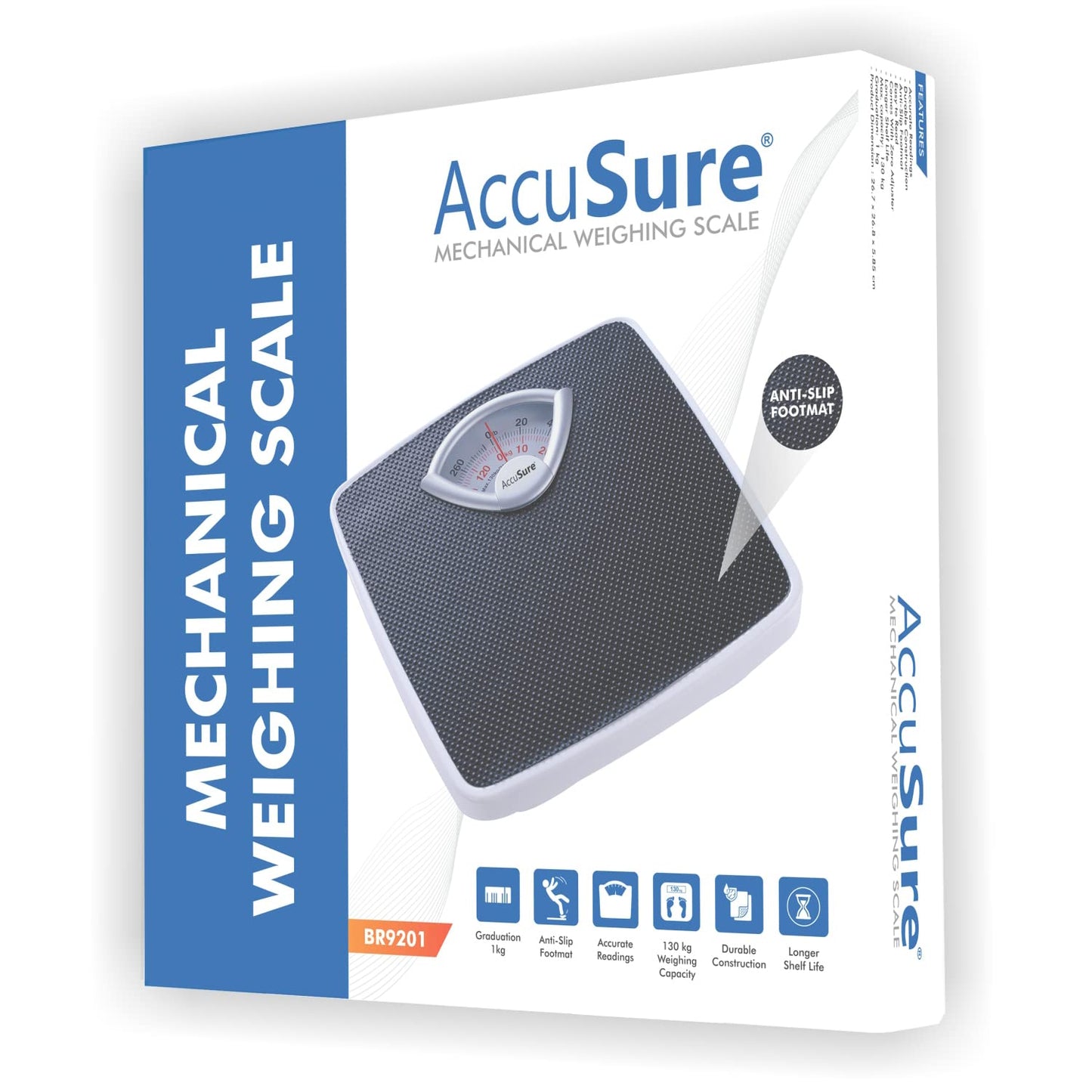 AccuSure BR9201 130kg analog weighing scale