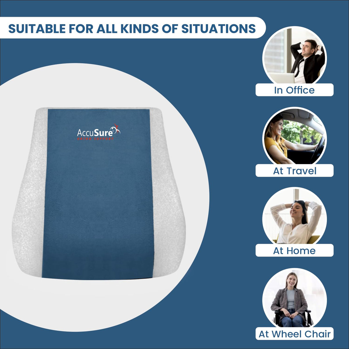 AccuSure Back Rest R1 adjustable belt and ergonomic design