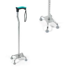 Tynor quadripod walking stick handle and four-point base