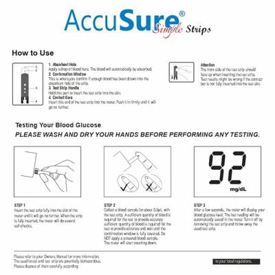 mannual of accusure strips in white background