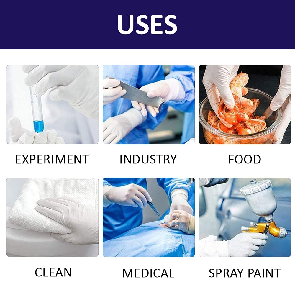 Duraplus Unisex Latex Gloves, Medical Examination Gloves (Pack of 100PCS)
