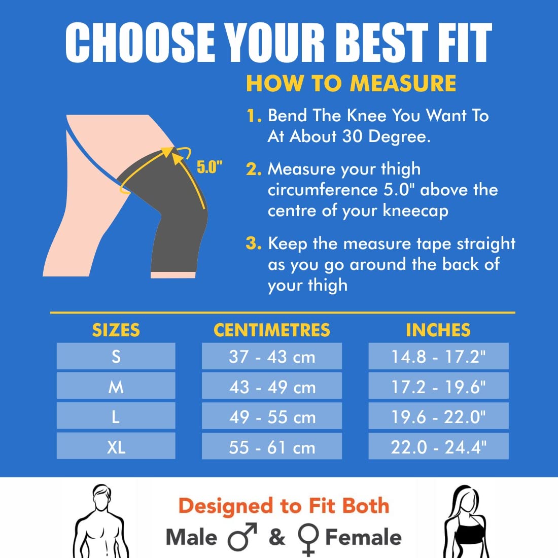 AccuSure Bamboo Yarn Knee Support Cap K13