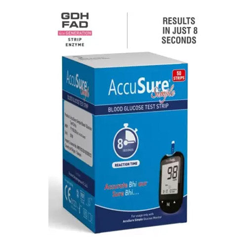 AccuSure Simple Glucometer Test Strip 50's