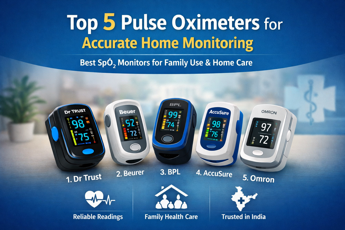 Top 5 pulse oximeters for accurate home monitoring - Dr Trust, Beurer, BPL, AccuSure, Omron SpO2 oxygen monitors for family health care
