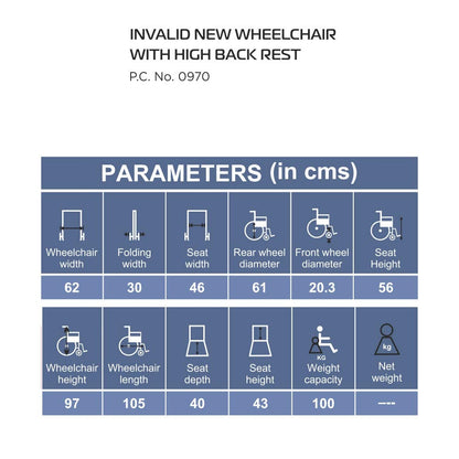 Vissco 0970 Wheel Chair With High Back Rest And Mag Wheels