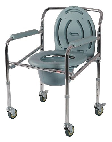 Vissco 0996 Steel Folding Commode Chair With Castors