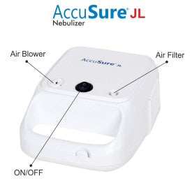 AccuSure JL Nebulizer Piston Compressor Nebulizer Machine Kit with Mouth Piece, Child and Adult