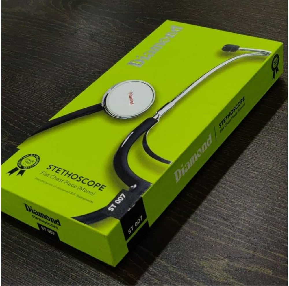Diamond Flat Chest Piece Mono Stethoscope ST007 lightweight acoustic stethoscope for heart, lung, and patient examination