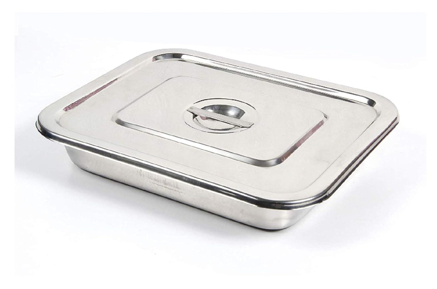 9 × 6 inch stainless steel instrument tray with lid