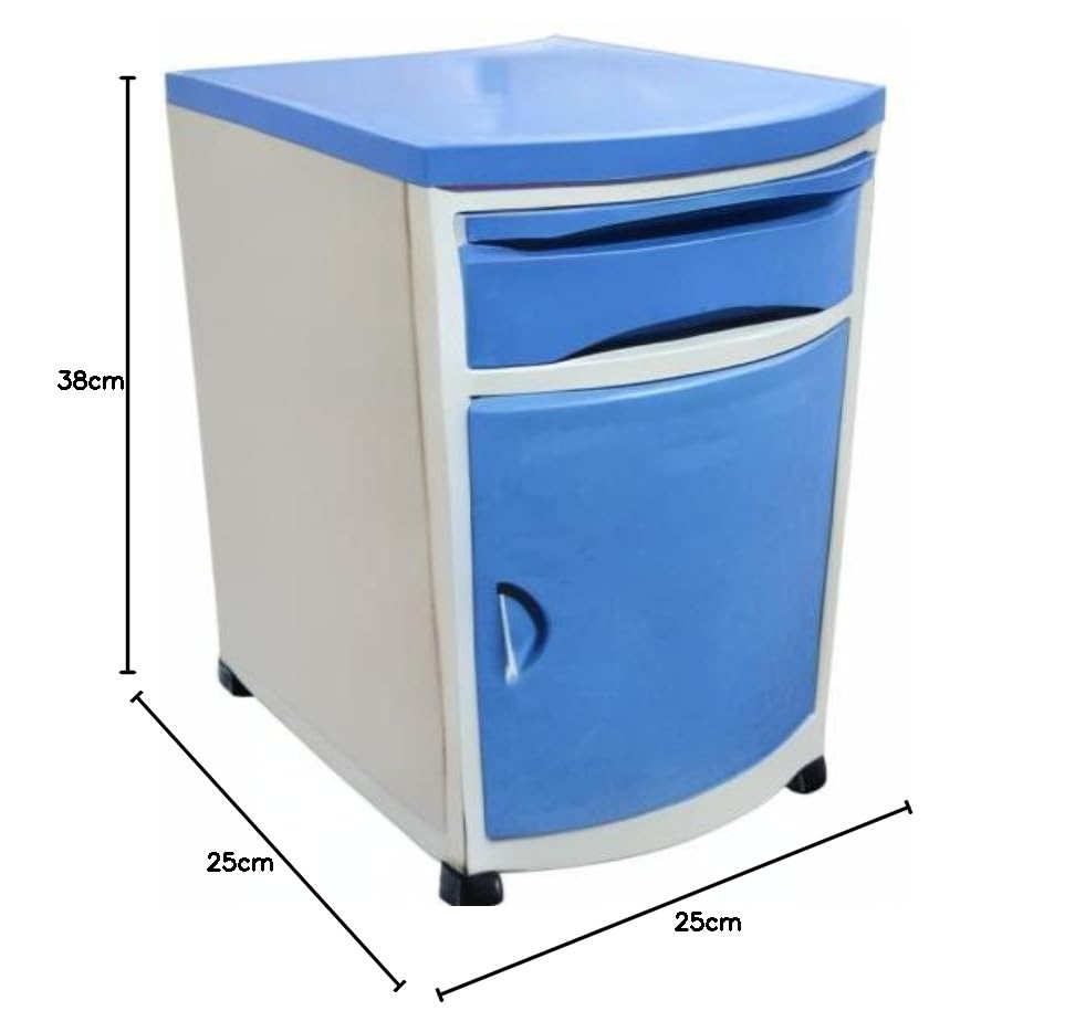 ABS hospital bedside cabinet blue patient storage locker