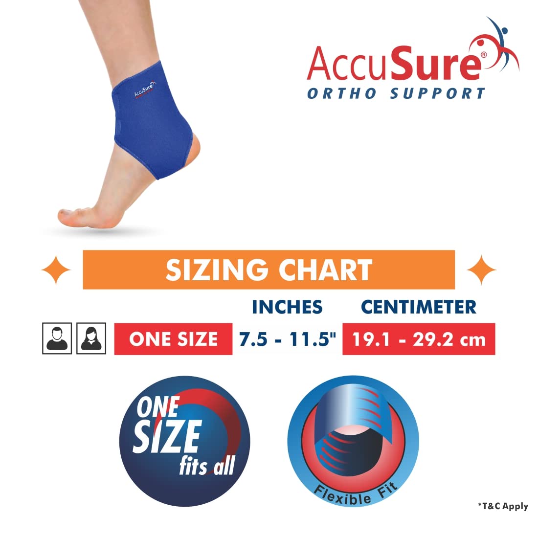 AccuSure A-1 open heel neoprene ankle brace