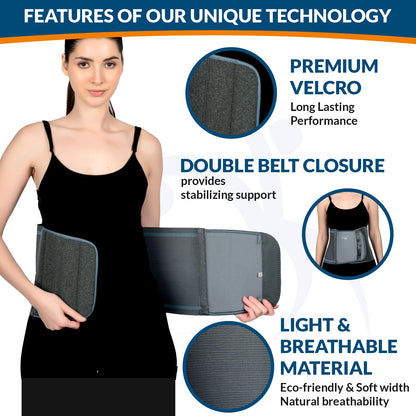 AccuSure B3 abdominal support belt size chart S M L XL XXL