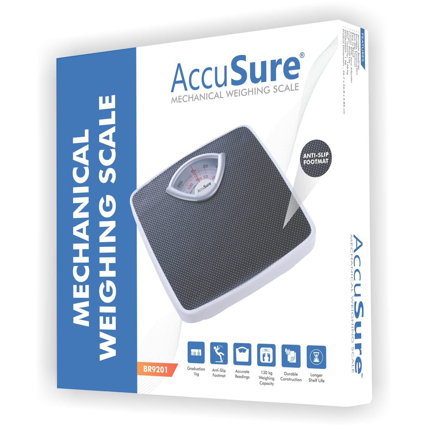 AccuSure BR9201 130kg analog weighing scale
