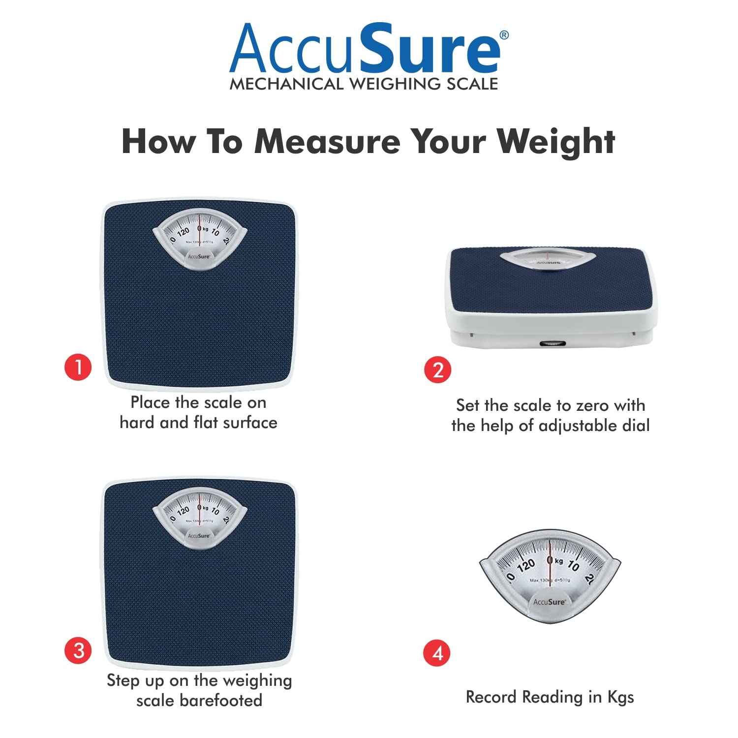 AccuSure BR9201 mechanical personal weighing scale
