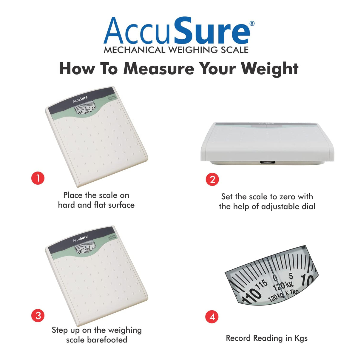 AccuSure BR9705 mechanical bathroom weighing scale platform