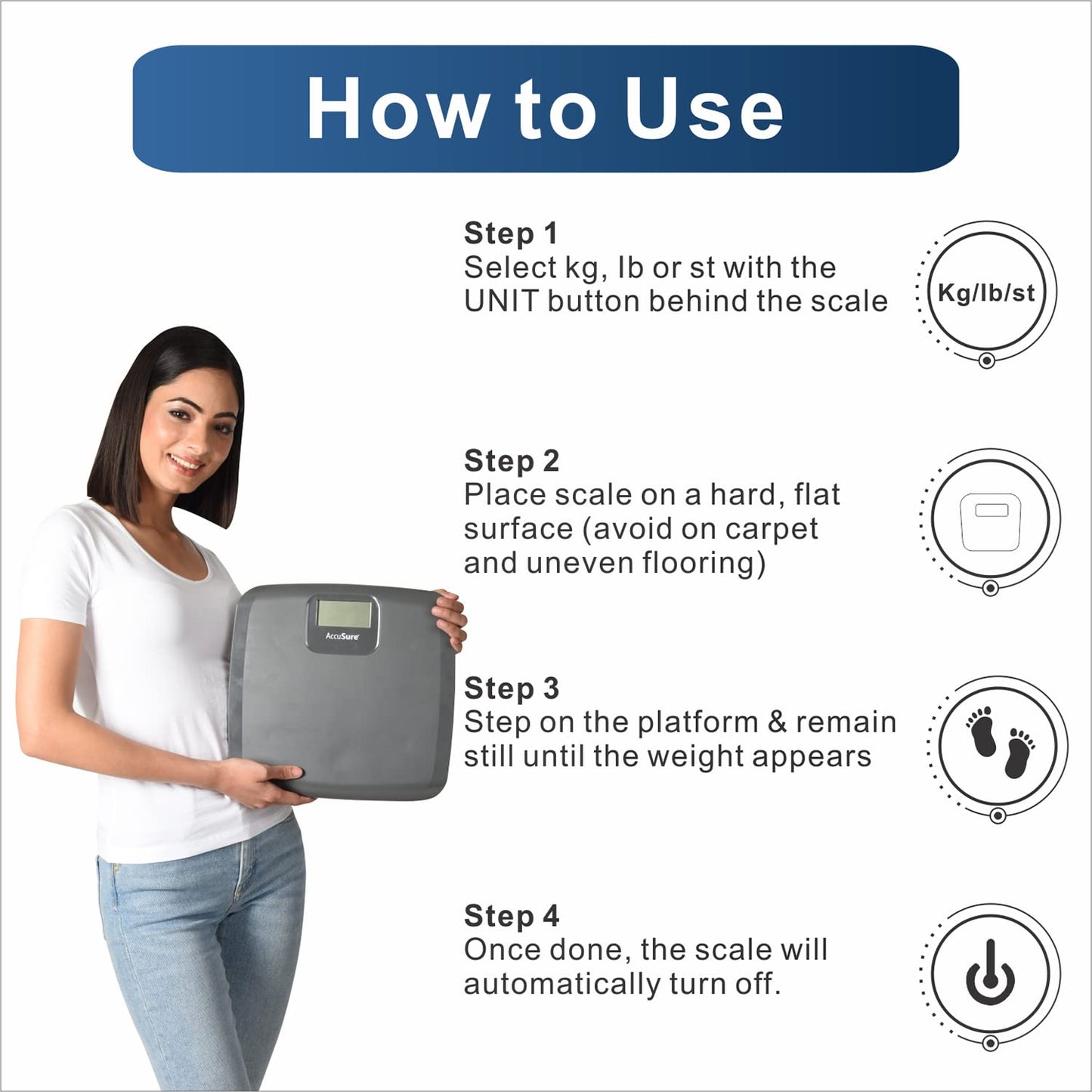  AccuSure EB7005 LCD weighing scale
