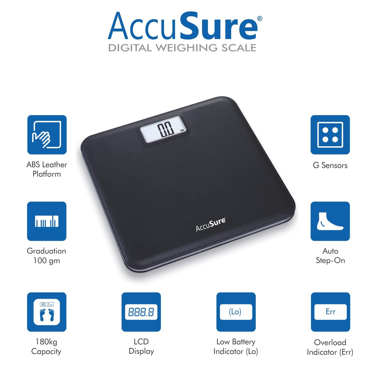 AccuSure EB7008H digital body weight machine with LCD display