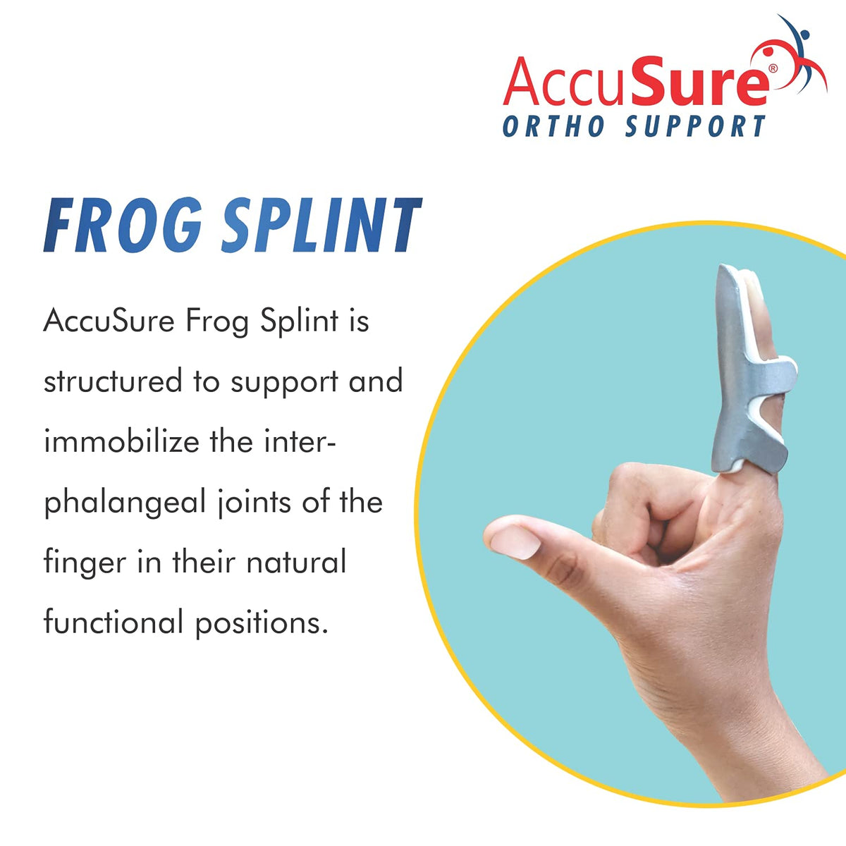AccuSure Frog Finger Splint F1 adjustable aluminium finger support