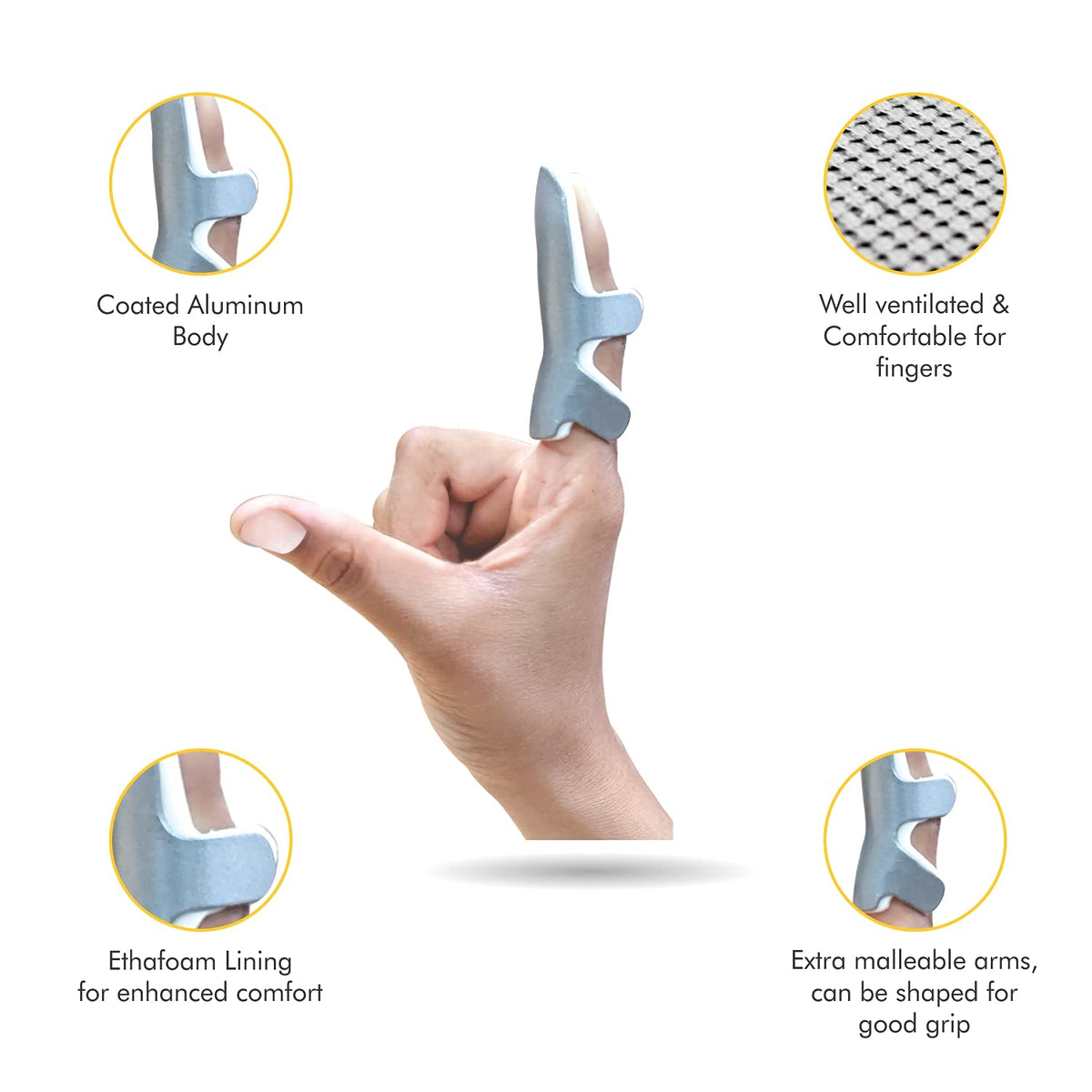AccuSure Frog Finger Splint F1 aluminium finger support