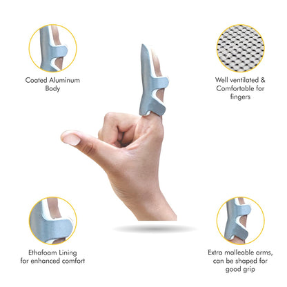 AccuSure Frog Finger Splint F1 aluminium finger support