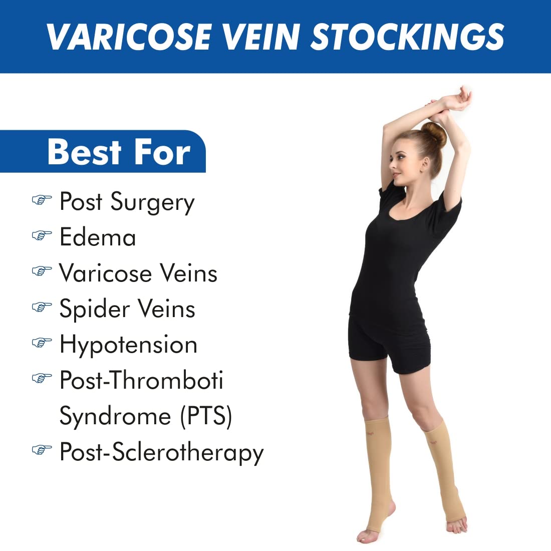 AccuSure K17 open toe compression stocking for lower leg support