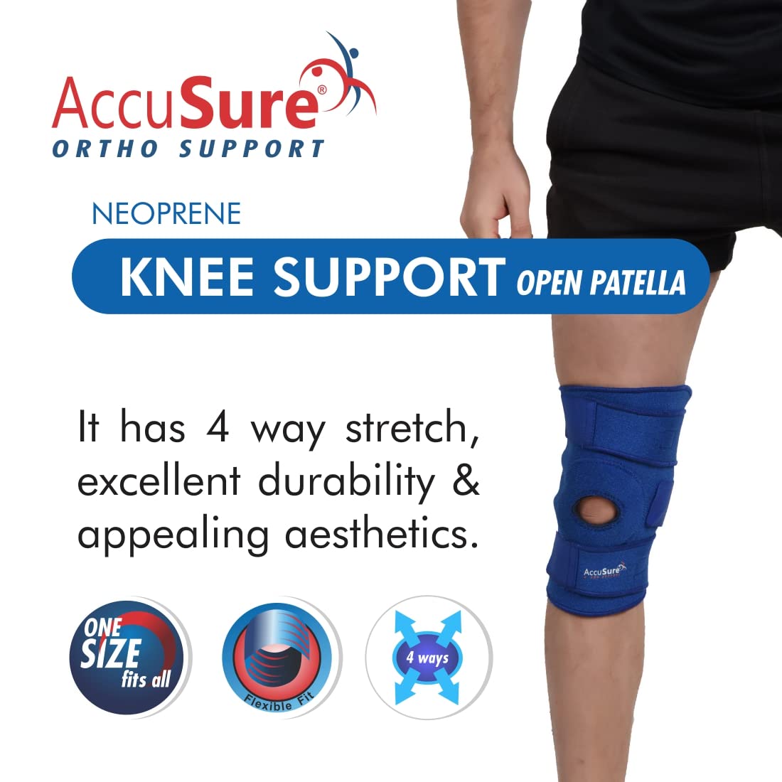 AccuSure K1 adjustable wrap around knee support