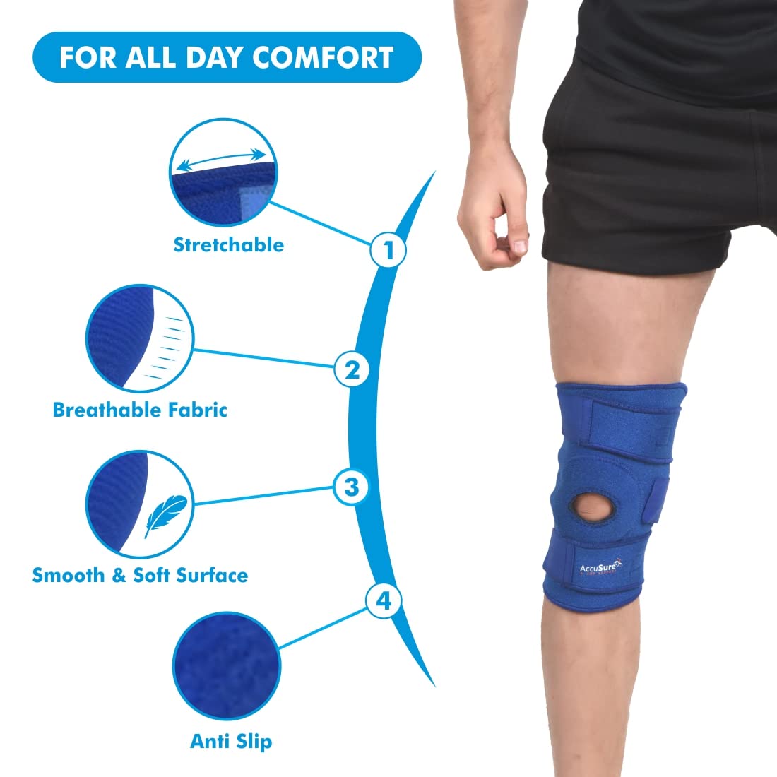 AccuSure K1 neoprene open patella knee brace