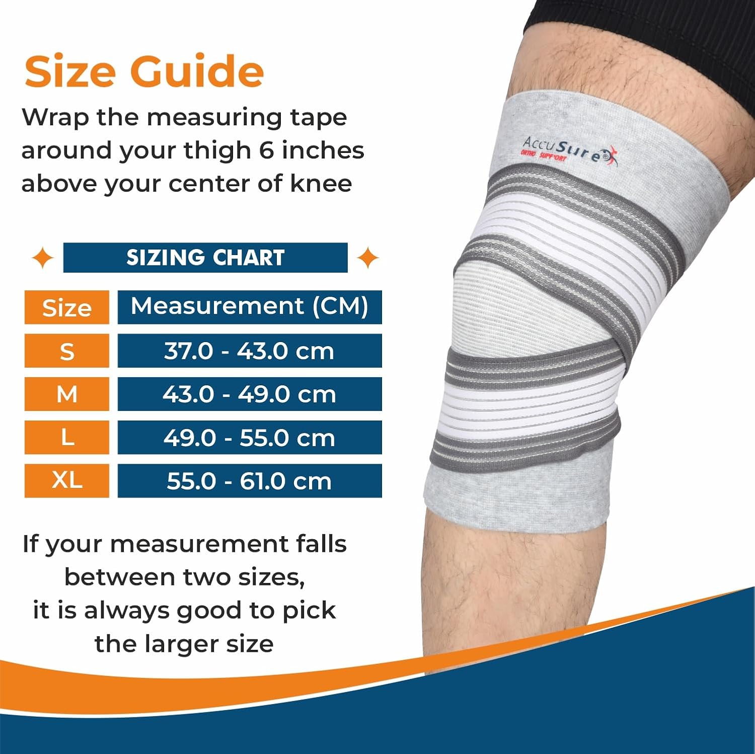 AccuSure K25 bamboo knee support worn during activity