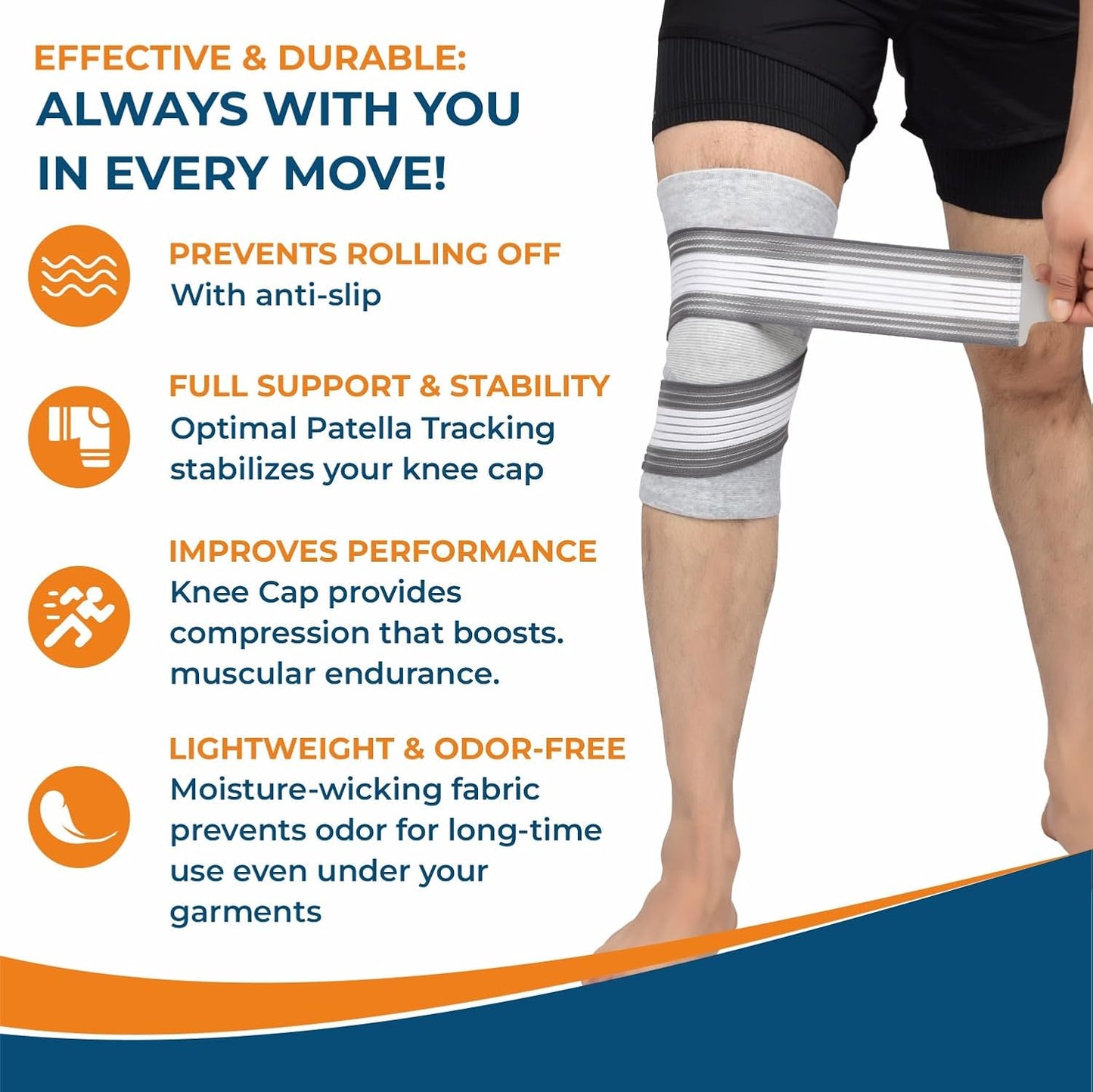 AccuSure K25 knee compression support side view