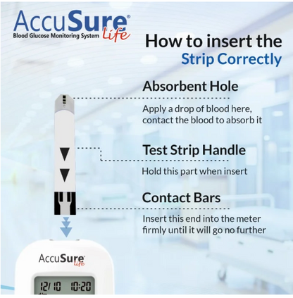 AccuSure Life Glucometer Test Strips Pack of 25