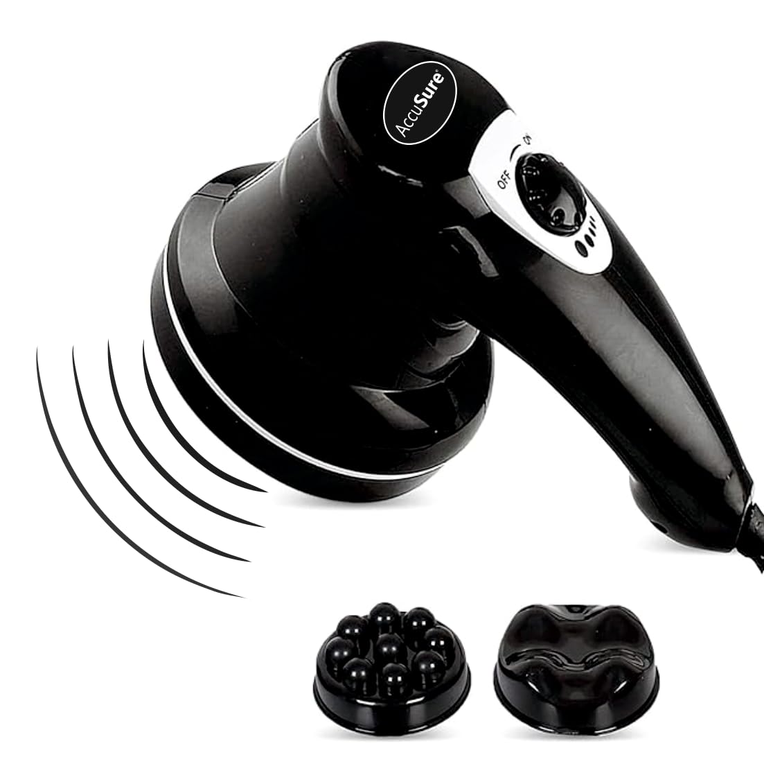 AccuSure MG01 Body Massager with heat black handheld electric massager