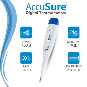 AccuSure MT-1027 mercury-free thermometer product packaging


