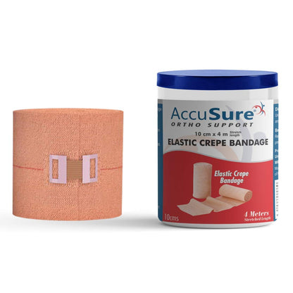 AccuSure elastic crepe bandage with hook and loop closure 6cm x 4m