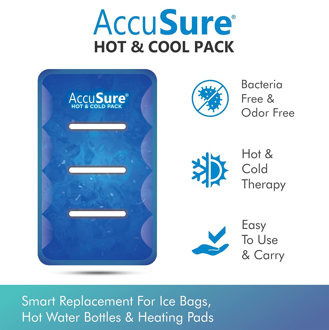 AccuSure hot and cool pack for back neck and joint application