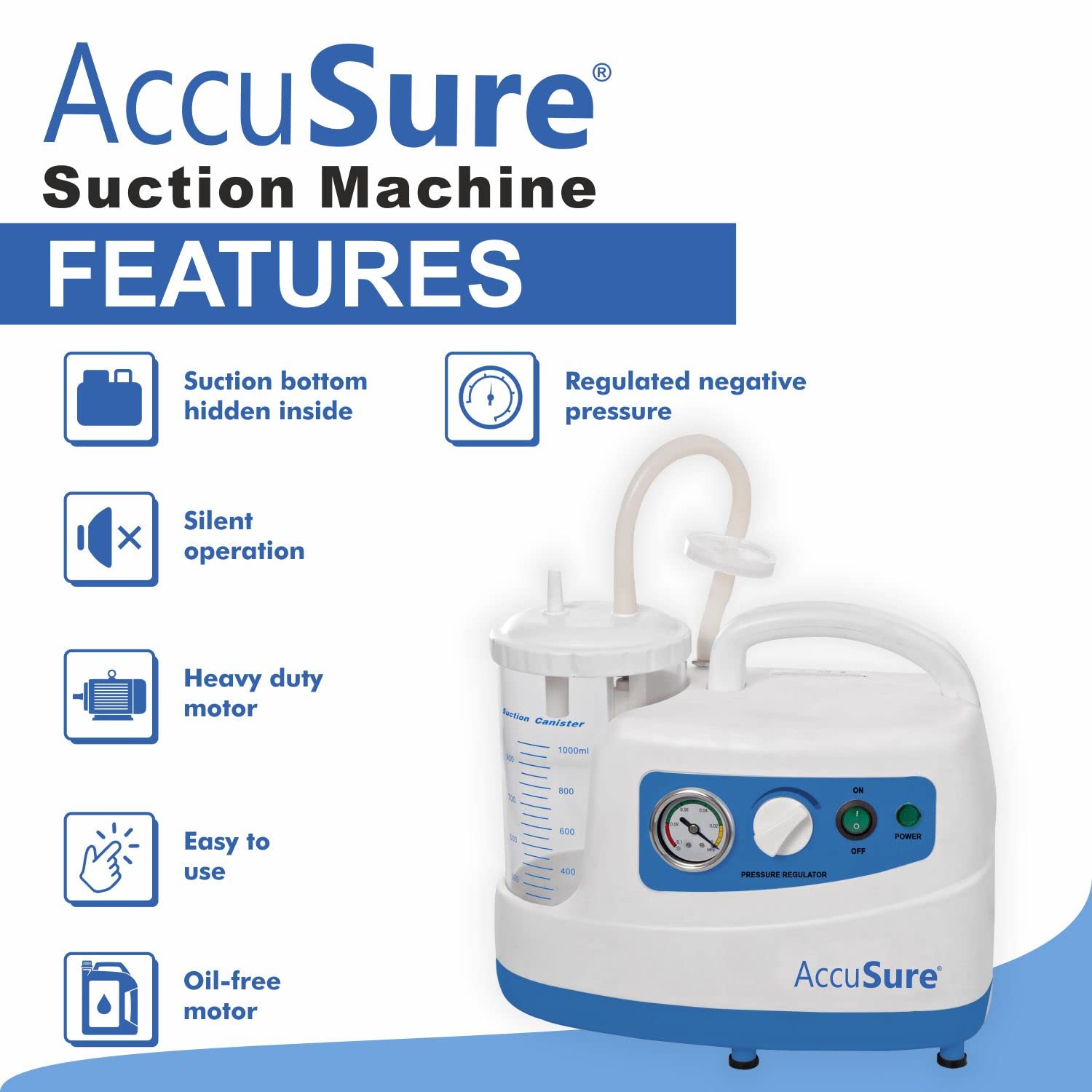 AccuSure portable medical suction unit


