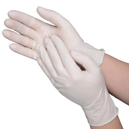 AccuSure powdered latex disposable examination gloves pack of 100