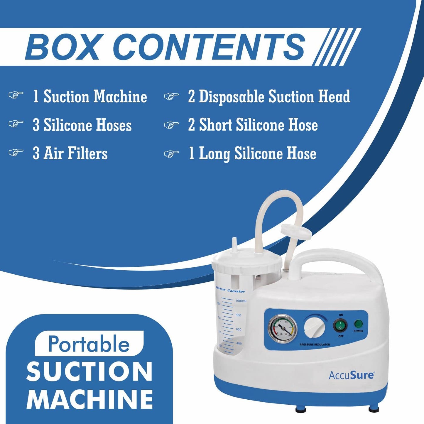 AccuSure suction machine with collection jar

