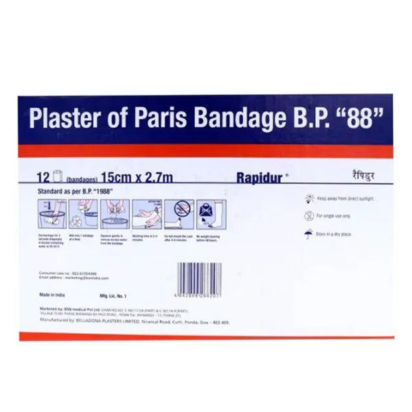 BSN Rapidur Plaster of Paris Bandage 15 cm x 2.7 m 12 rolls