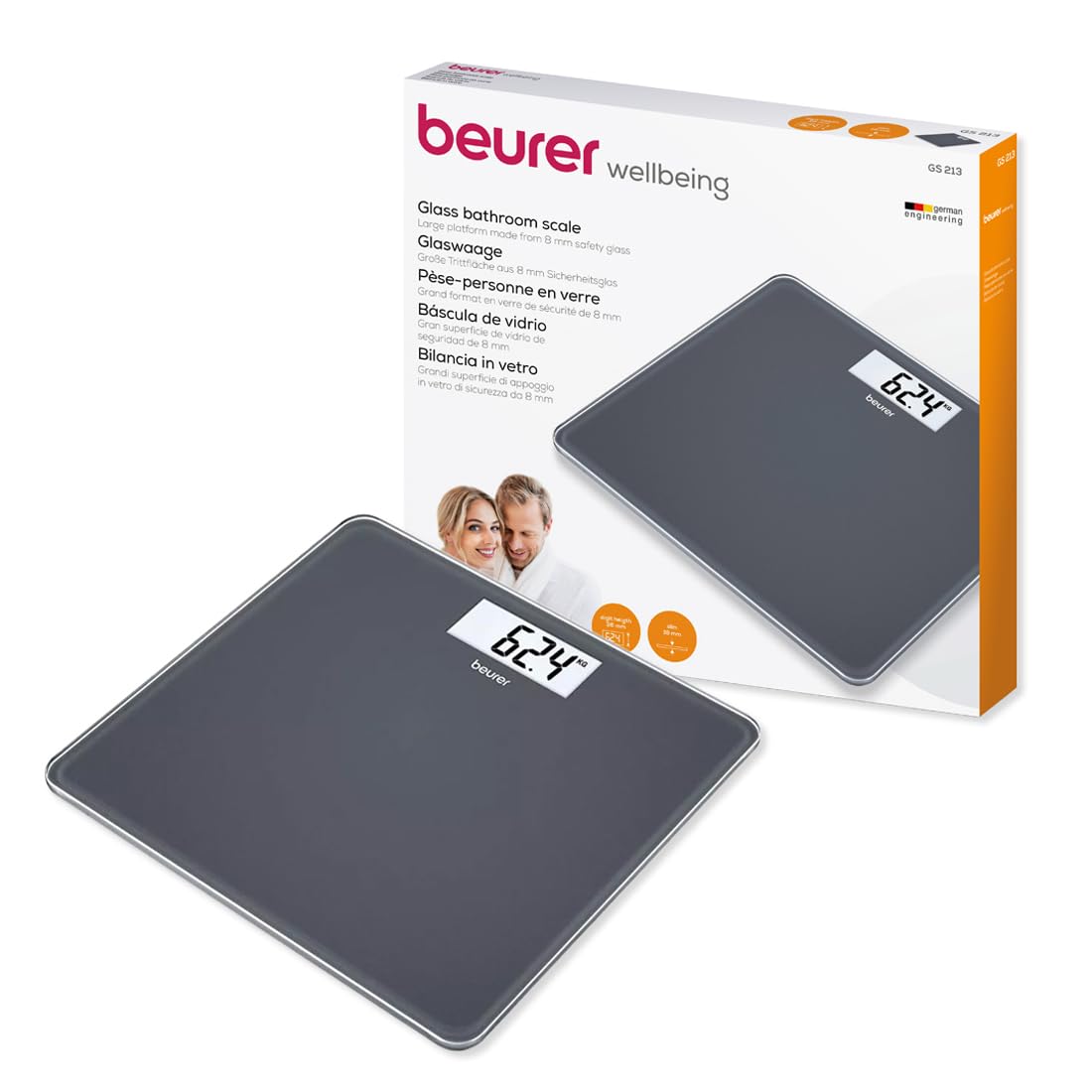 Beurer GS213 glass digital bathroom weighing scale