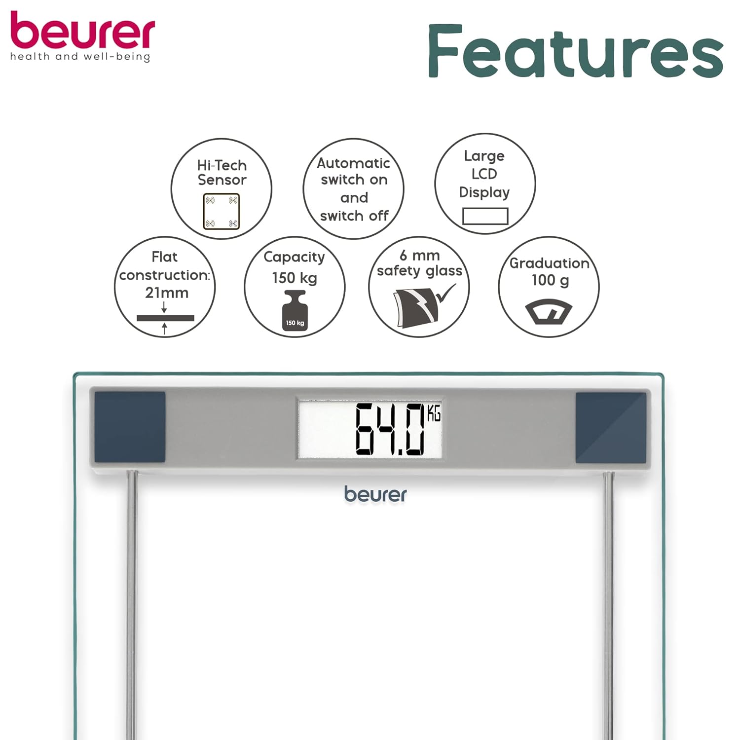 Beurer GS 11 150kg personal weighing scale

