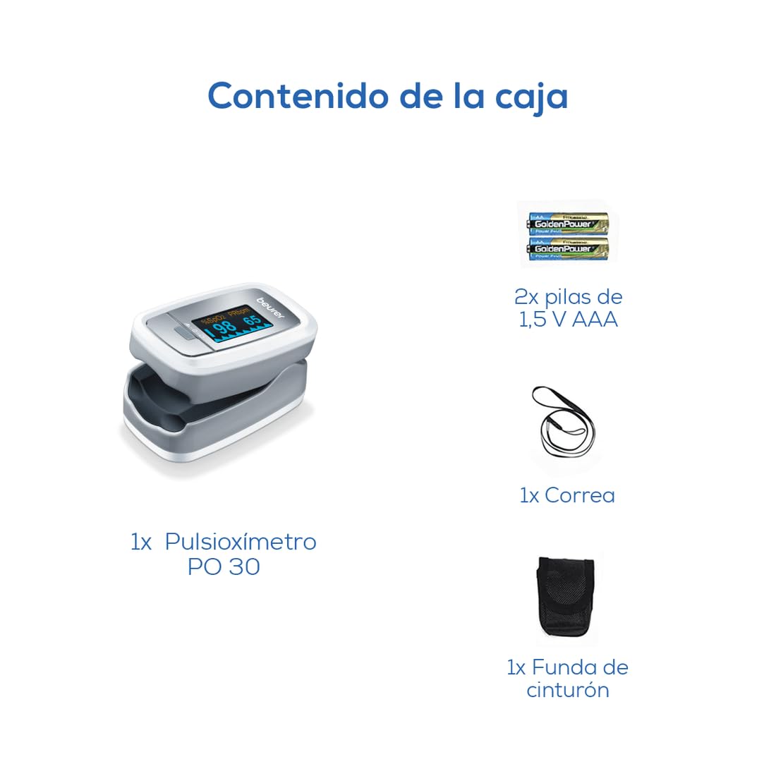 Beurer PO30 pulse oximeter for SpO2 and pulse monitoring

