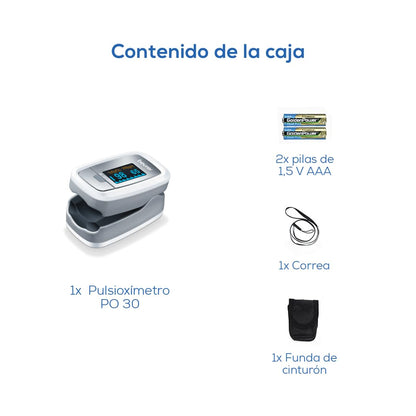 Beurer PO30 pulse oximeter for SpO2 and pulse monitoring

