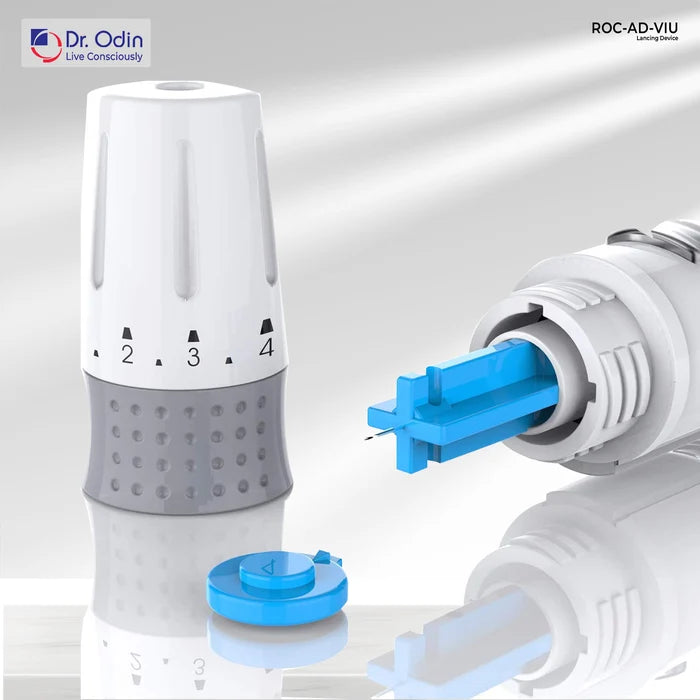 Blood glucose lancing device with comfort vibration control