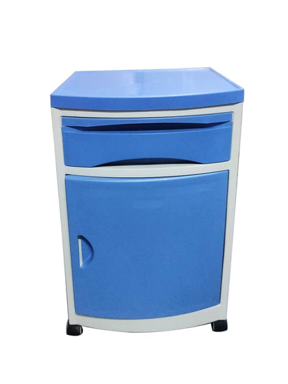 Blue ABS bedside locker for hospital use