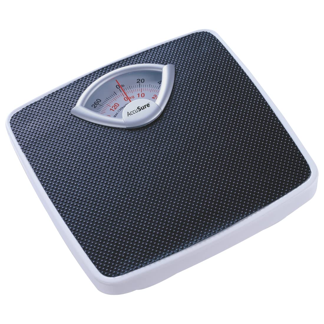 Analog Digital weighing machine in india with a black and white design, featuring a dial with measurements