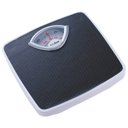 Analog Digital weighing machine in india with a black and white design, featuring a dial with measurements