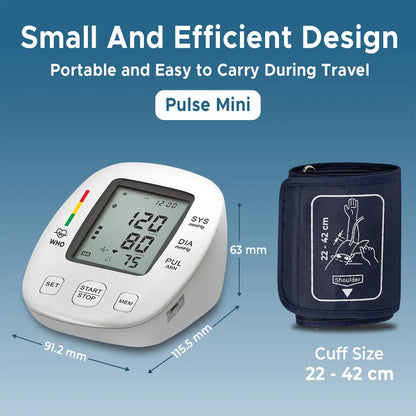 Dr. Odin OBP104 Digital Blood Pressure Monitor – Fully Automatic Upper Arm BP Machine with Dual User Memory & 22–42 cm Cuff