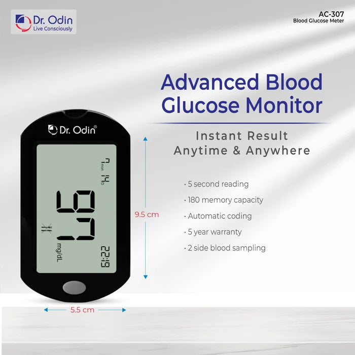 Dr. Odin AC-307 Glucometer with Blood Glucose Test Strip