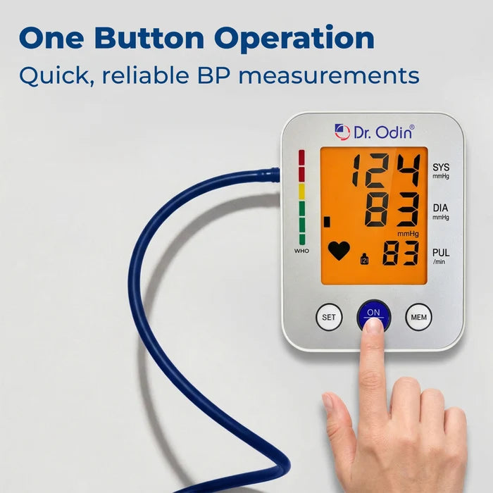 Dr. Odin OBP102 upper arm blood pressure monitor with one-button operation