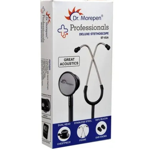 Dr Morepen ST01 Deluxe Stethoscope black acoustic medical stethoscope